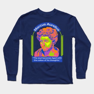 Marcus Aurelius Portrait and Quote Long Sleeve T-Shirt